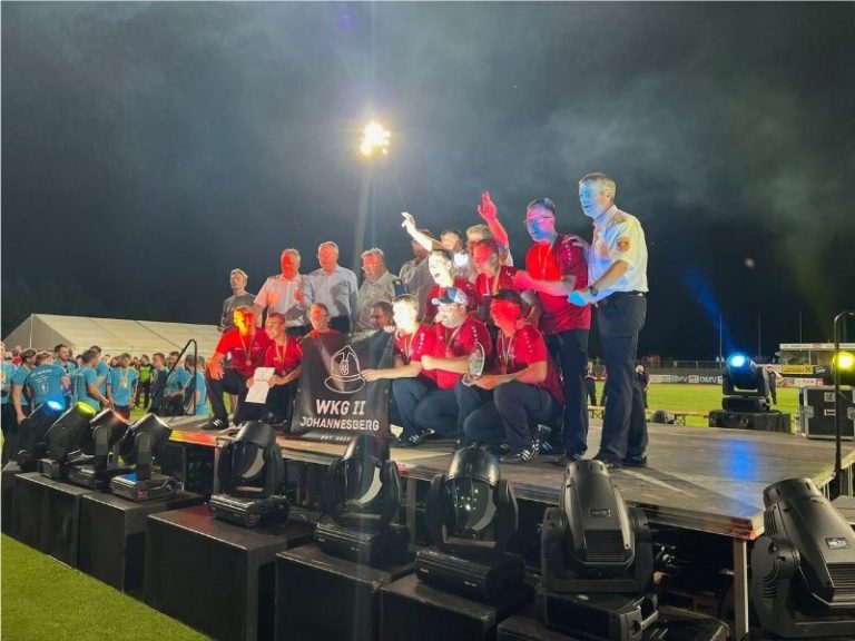 Johannesberg 2, Neulengbach – Spitzenmannschaft beim Niederösterreichischen Landesfeuerwehrleistungsbewerb 2025, präsentiert mit professioneller Bühnen- und Lichttechnik von Eventpower.