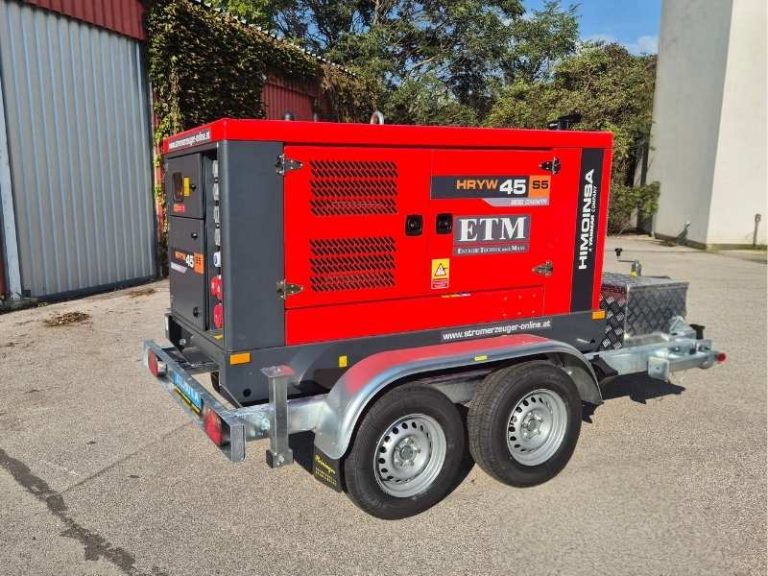 Stromaggregat mieten: HRYW 45 kVA Stage V für mobile Stromversorgung - Komplett-Seitenansicht