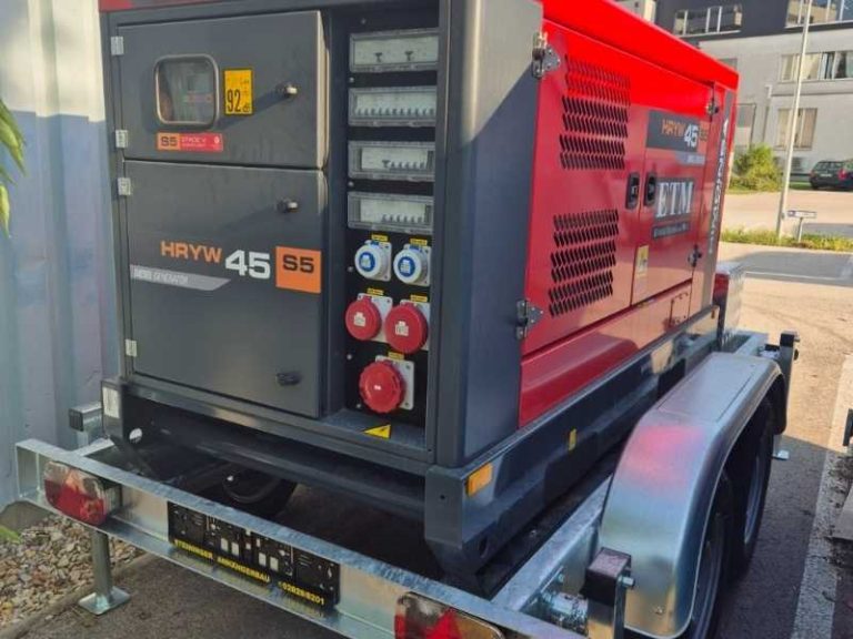 Stromaggregat mieten: HRYW 45 kVA Stage V für mobile Stromversorgung-Rückansicht